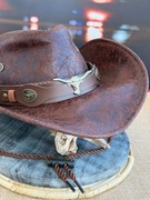 Kapelusz kowbojski hat cowboy brązowy unisex vintage