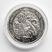 2 uncje srebra oz LION OF ENGLAND 2022 Moneta TUDOR BEASTS Bestie Tudorów
