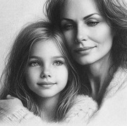 Portret rodzinny rysowany że zdjęcia ołówkiem a3, różne Formaty