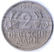 NIEMCY 2 marki 1951 G, KM# 111, XF
