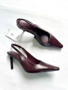 Stradivarius burgundowe czółenka klasyczne skóra eko odkryta pięta NOWE 37