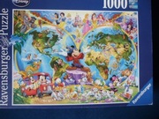 Puzzle 1000  Mapa świata Disneya Ravensburger