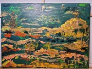 Obraz akryl na płótnie krajobraz góry abstrakcja 75x55 cm