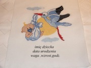 Metryczka-haft krzyżykowy,pamiątka,chrzest,roczek