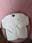 Biały sweterek Ralph Lauren warkocz 