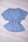 Niebieski t-shirt z dekoltem V 2XL Shein (574)