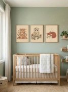 Zestaw plakatów lisek sowa miś beżowy pokój dziecka 30x40 cm
