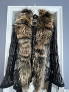 Kurtka NOWA skórzana ocieplana z kołnierzem jenotem 36/28 Moda Show 