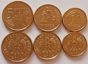 Zestaw 1,2,5 gr groszy 2014r. MW mennicze 