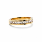 Pierścionek Stal Szlachetna Obrączka Złota Cyrkonie