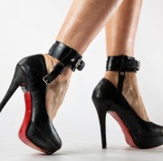 Seksowna Uprząż na Stopę i Kostkę Czarna Harness Foot Strap Regulowana 2szt