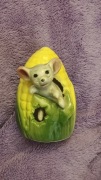 Ceramiczna stara  figurka mysz w kukurydzy Napcoware