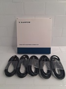 Zestaw 5 kabli USB A do USB C długości 1 m