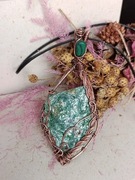 Fuchsyt Malachit Miedź Wisior Kamienie naturalne Rękodzieło 