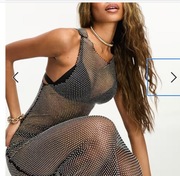 siateczkowa suknia z dżetami angielskiej firmy Simmi one size