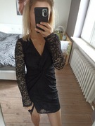 Sukienka czarna mini Koronkowa 34/XS Sylwester
