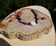 Bransoletka Rubin Szafir Larimar regulowana Rękodzieło