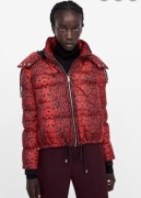 ZARA kurtka puchowa czerwona wężowy wzór S