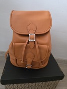 Piękny pomarańczowy plecaczek ze skóry naturalnej