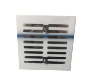 Kratka kominowa wentylacyjna SREBRNA z żaluzją 14 x 14 cm