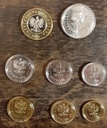 Monety mennicze obiegowe z woreczka - komplet 2024 