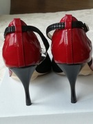 Elante szpilki taniec 41 czarno-czerwone 8cm tango