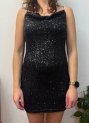 Sukienka sylwestrowa cekinowa świecąca mini imprezowa Primark M 38