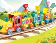 Klocki konstrukcyjne pociąg alfabet 60 elementów pasują do Lego Duplo 