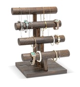 Drewniany Organizer Stojak na biżuterię, bransoletki, naszyjniki