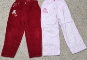 2 pary spodne dziewczęce,  sztruksy 122 cm