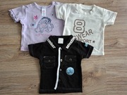 3 x Bluzka koszulka t-shirt Disney rozm. 50/62 - 0/3 m-ce
