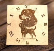 Zegar Rottweiler pirografia