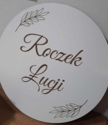 Napis na kole Roczek Łucji ozdoba dekoracja Łucja