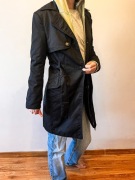 Płaszcz dwurzędowy trencz HM czarny 