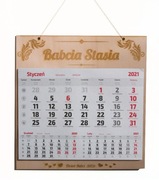 PREZENT KALENDARZ DREWNIANY NA DZIEŃ BABCI DZIADKA