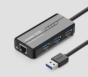 Ugreen rozdzielacz HUB USB 3.0 zewnętrzna karta sieciowa RJ45 Giga Ethernet