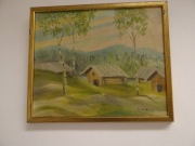 Obraz olejny na płótnie ,, Pejzaż " 1944 rok