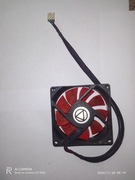 Wentylator 80mm 4-pin PWM czerwony, sprawny, PC chłodzenie CPU/obudowy