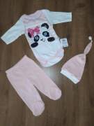 Brzoskwiniowy komplet niemowlęcy. 3-częściowy.