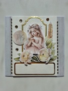 Ręcznie Robiona Kartka Pierwsza Komunia Święta DziewczynkaBoho Złoto 3D