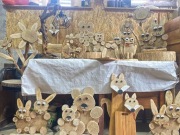 Zajączki wielkanocne z drewna oraz inne dekoracja do ogrodu na wiosnę 