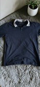 Męska koszulka polo bytom, granatowa z szarym kołnierzykiem, rozmiar XXL