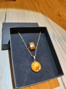 PIERŚCIEŃ IZAWIESZKA  BURSZTYN BAŁTYCKI