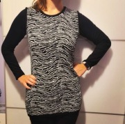 Czarno-biała sweterkowa tunika M 38