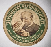 Podstawka pod piwo z browaru Großprießen obecnie Velké Březno w Czechach