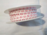 TAŚMA OZDOBNA BIAŁO-RÓŻOWA SZE.1,5 CM/ 1 M