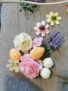 Ozdoba koszyczek wielkanocna kwiaty królik jajko 