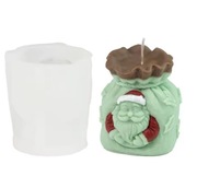 WOREK PREZENTÓW z MIKOŁAJEM Świąteczna forma silikonowa 8.6*7.8 do Świec 