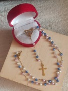 Piękny kolorowy różaniec medalik serce stal nierdzewna cudo okazja