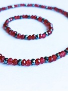 Komplet z czerwonego AGATU I HEMATYTU 